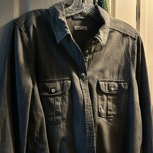 Light Black denim button up Sz L
